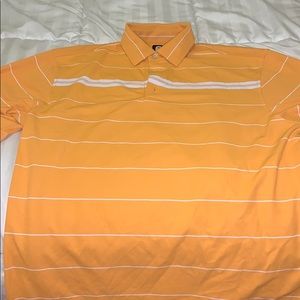 Orange White Striped FootJoy Polo